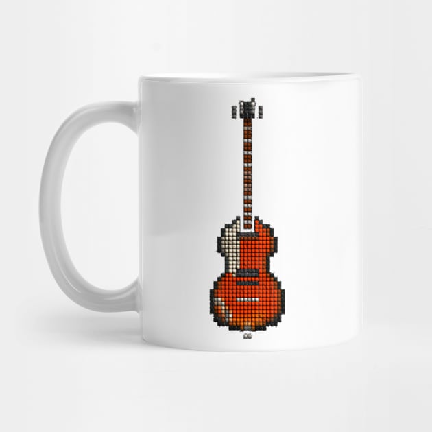 Tiled Pixel Violin Lefty Bass Guitar Upright by gkillerb